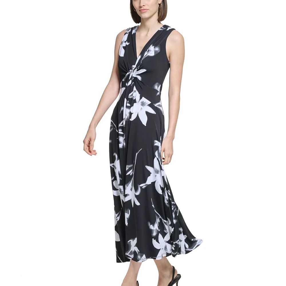 Calvin Klein V-Neck A-Line maxi dress Size 8 - Picture 2 of 8
